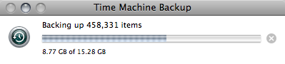 Time machine backing up