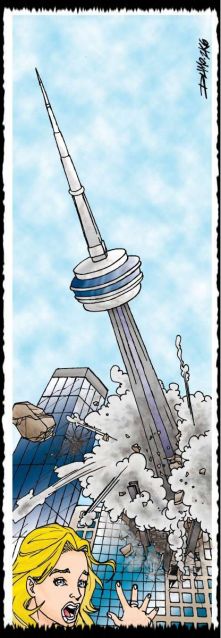 The CN Tower collapses over Toronto