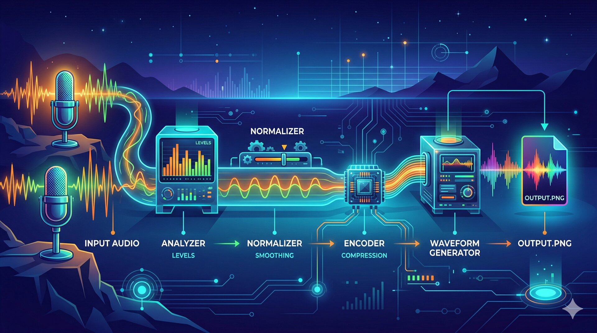 From microphone to MP3: the Myousica audio pipeline