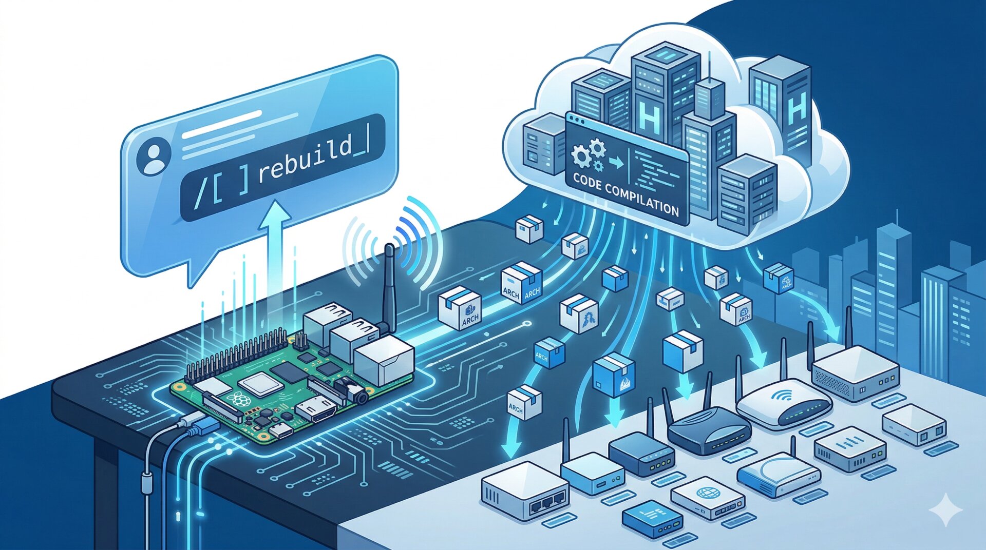 Compilare pacchetti OpenWrt con VM cloud usa-e-getta e un bot Telegram