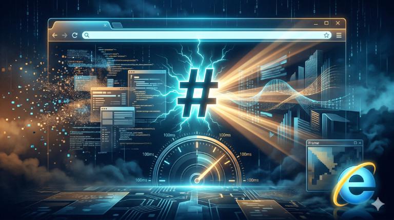 Routing basato su hash in un browser vintage — polling dei cambiamenti, iframe nascosti per IE, il fragment URL come unica parte programmabile della barra degli indirizzi