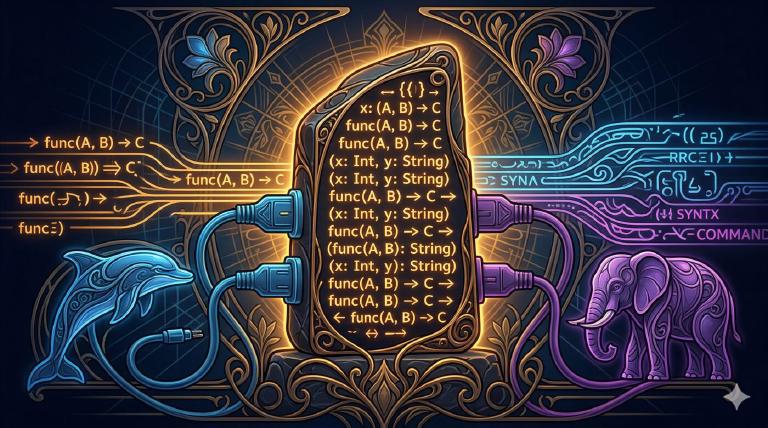 A database abstraction layer: one universal interface translating between MySQL and PostgreSQL — the same queries, different engines.