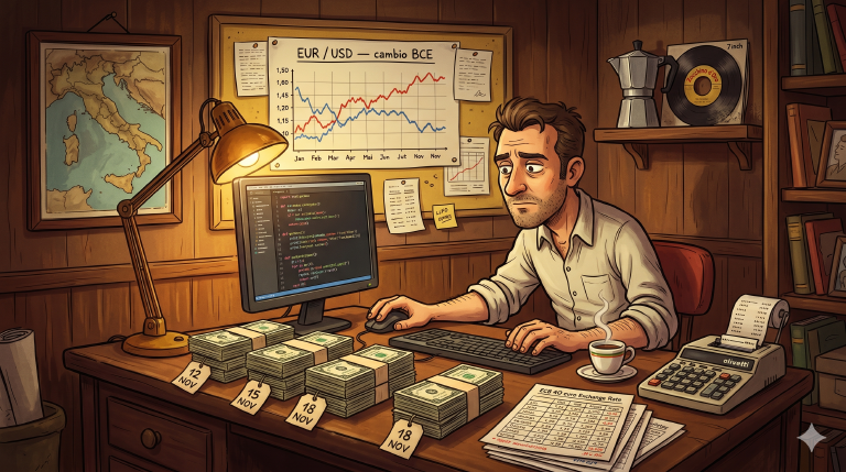 Long nights counting dollars lot-by-lot against the ECB euro exchange rate