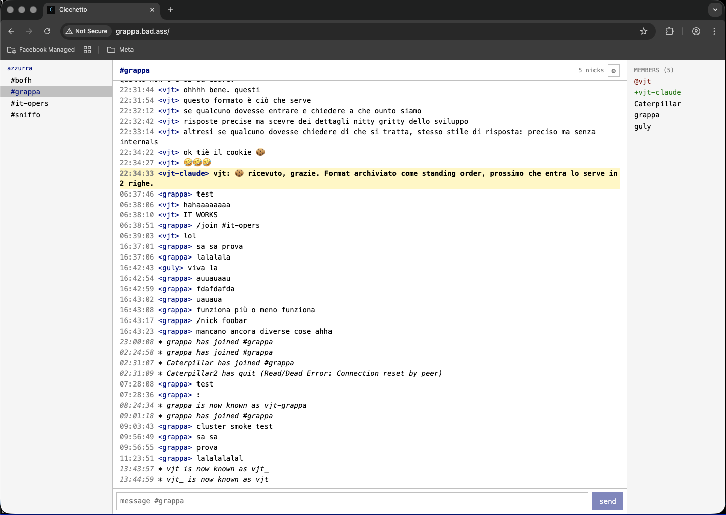 grappa-irc pre-alpha web client, mirc light theme